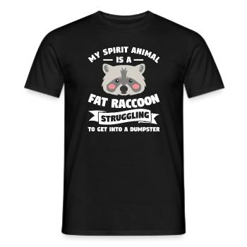 Mon animal spirituel est un gros raton laveur raton laveur - T-shirt homme - noir - Devant - AI Model Male 178 light (178cm)
