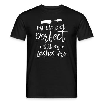 My Life Isn't Perfect But My Lashes Are Makeup - Männer T-Shirt - Schwarz - Vorne - AI Model Male 178 light (178cm)