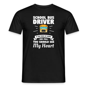 If You Think My Hands Are Full See My Heart Bus - Men's T-Shirt - black - Front - AI Model Male 178 light (178cm)