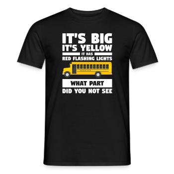 It's Big It's Yellow It Has Red Flashing Lights - Men's T-Shirt - black - Front - AI Model Male 178 light (178cm)