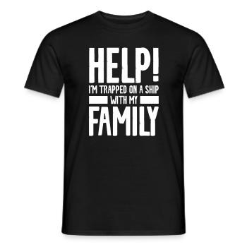 Aidez-moi, je suis piégé sur un bateau avec mes vacances en famille - T-shirt homme - noir - Devant - AI Model Male 178 light (178cm)