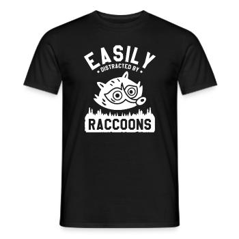 Easily Distracted By Raccoons Raccoon Lover - Männer T-Shirt - Schwarz - Vorne - AI Model Male 178 light (178cm)