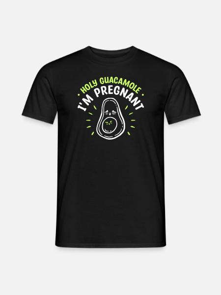 Holy Guacamole I'm Pregnant Pregnancy Announcement - T-shirt herr - svart