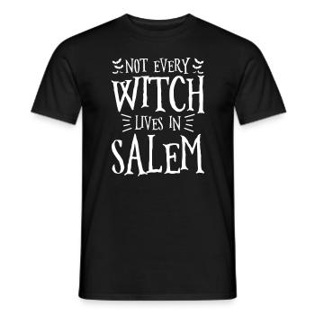 Not Every Witch Lives In Salem Halloween Trick Or - Men's T-Shirt - black - Front - AI Model Male 178 light (178cm)