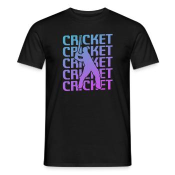 Retro Vintage Classic Cricket Player - Men's T-Shirt - black - Front - AI Model Male 178 light (178cm)