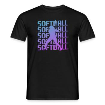 Joueur de Softball Classique Rétro Vintage - T-shirt homme - noir - Devant - AI Model Male 178 light (178cm)