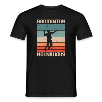 Joueur de badminton rétro vintage classique - T-shirt homme - noir - Devant - AI Model Male 178 light (178cm)