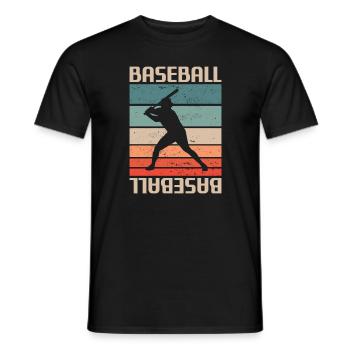 Retro Vintage Classic Baseball Player - Männer T-Shirt - Schwarz - Vorne - AI Model Male 178 light (178cm)