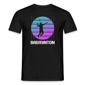 Joueur de badminton rétro vintage classique - T-shirt homme - noir - Devant - AI Model Male 178 light (178cm)