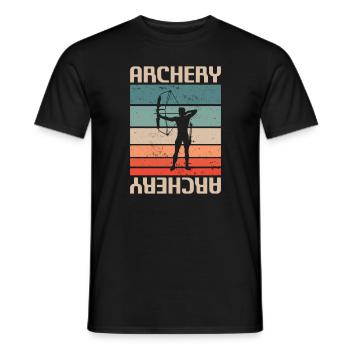 Retro Vintage Classic Archer Archery - Men's T-Shirt - black - Front - AI Model Male 178 light (178cm)