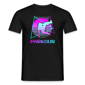 Retro Vintage Classic Parkour Traceur - Männer T-Shirt - Schwarz - Vorne - AI Model Male 178 light (178cm)