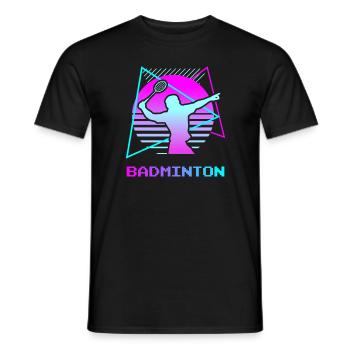 Joueur de badminton rétro vintage classique - T-shirt homme - noir - Devant - AI Model Male 178 light (178cm)