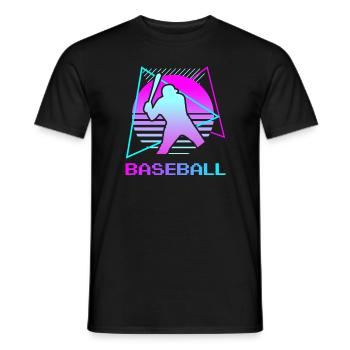 Retro Vintage Classic Baseball Player - Männer T-Shirt - Schwarz - Vorne - AI Model Male 178 light (178cm)