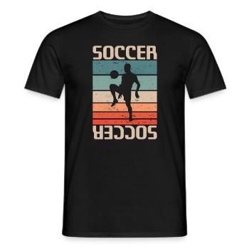 Joueur de football rétro vintage classique - T-shirt homme - noir - Devant - AI Model Male 178 light (178cm)
