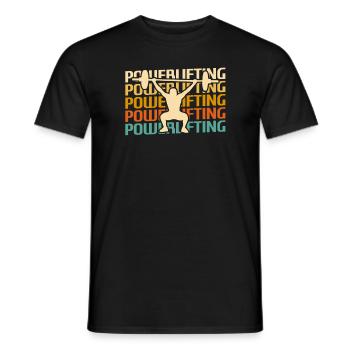 Retro Vintage Classic Powerlifting Powerlifter - Men's T-Shirt - black - Front - AI Model Male 178 light (178cm)