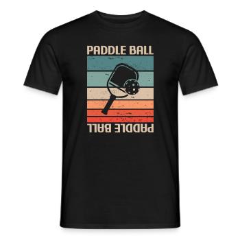 Retro Vintage Classic Pickleball Paddle Ball - Men's T-Shirt - black - Front - AI Model Male 178 light (178cm)