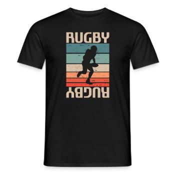 Joueur de rugby classique rétro vintage - T-shirt homme - noir - Devant - AI Model Male 178 light (178cm)