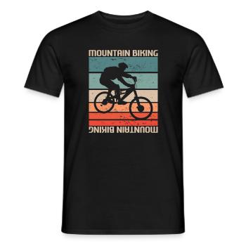 Retro Vintage Classic Mountain Biking - Männer T-Shirt - Schwarz - Vorne - AI Model Male 178 light (178cm)