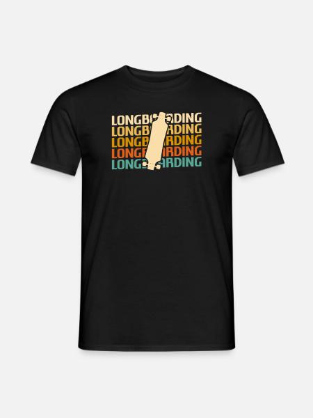Retro Vintage Classic Longborading Longboard - Männer T-Shirt - Schwarz