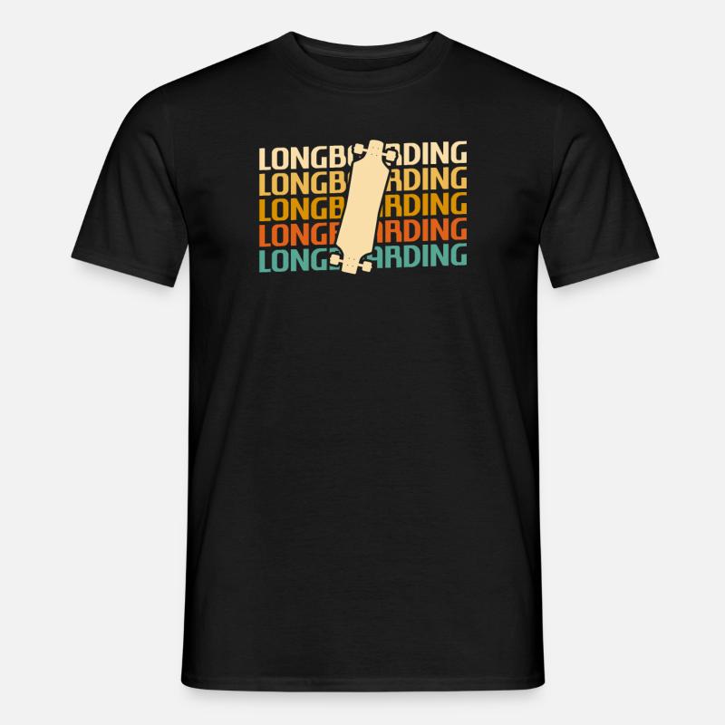 Retro Vintage Classic Longborading Longboard - Männer T-Shirt - Schwarz