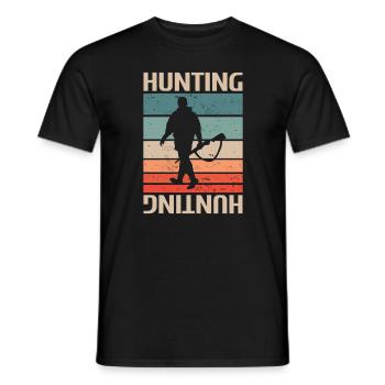 Classic Vintage Retro Hunting Hunter - Männer T-Shirt - Schwarz - Vorne - AI Model Male 178 light (178cm)
