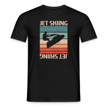 Classic Vintage Retro Jet Skiing Skis - Men's T-Shirt - black - Front - AI Model Male 178 light (178cm)