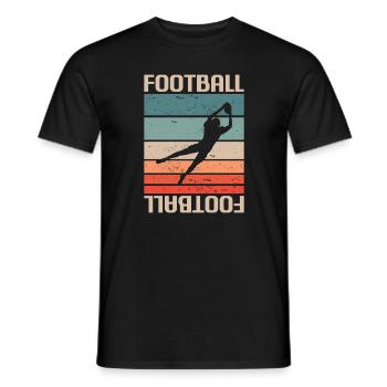 Joueur de football rétro vintage classique - T-shirt homme - noir - Devant - AI Model Male 178 light (178cm)