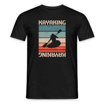Retro Vintage Classic Kayaking Kayak Kayaker - Männer T-Shirt - Schwarz - Vorne - AI Model Male 178 light (178cm)