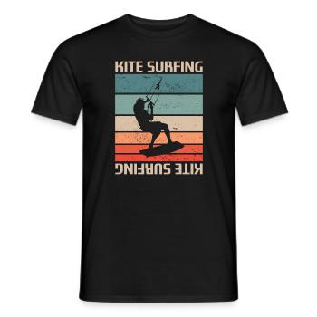 Rétro Vintage Classic Kite Surf Surf Surfer - T-shirt homme - noir - Devant - AI Model Male 178 light (178cm)
