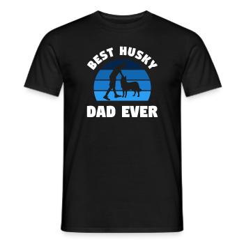Retro Best Husky Dad Ever Siberian Huskies - Männer T-Shirt - Schwarz - Vorne - AI Model Male 178 light (178cm)