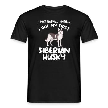 J’étais normal jusqu’à ce que j’aie mon premier husky sibérien H - T-shirt homme - noir - Devant - AI Model Male 178 light (178cm)