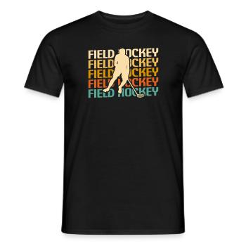 Joueur de hockey sur gazon classique rétro vintage - T-shirt homme - noir - Devant - AI Model Male 178 light (178cm)