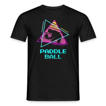 Retro Vintage Classic Pickleball Paddle Ball - Men's T-Shirt - black - Front - AI Model Male 178 light (178cm)