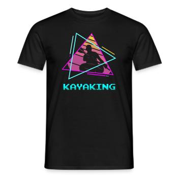 Retro Vintage Classic Kayaking Kayak Kayaker - Männer T-Shirt - Schwarz - Vorne - AI Model Male 178 light (178cm)