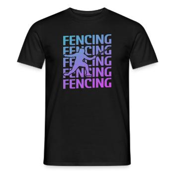 Retro Vintage Classic Fencing Fencer - Männer T-Shirt - Schwarz - Vorne - AI Model Male 178 light (178cm)