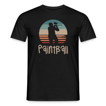 Joueur de Paintball Classique Rétro Vintage - T-shirt homme - noir - Devant - AI Model Male 178 light (178cm)