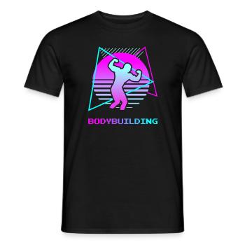Rétro Vintage Classique Musculation Bodybuilder - T-shirt homme - noir - Devant - AI Model Male 178 light (178cm)
