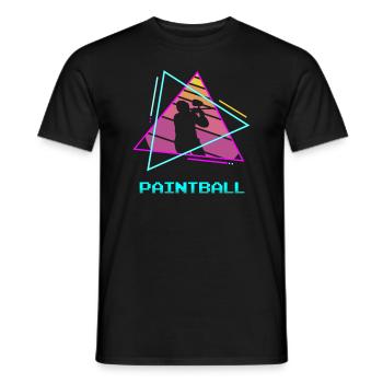 Joueur de Paintball Classique Rétro Vintage - T-shirt homme - noir - Devant - AI Model Male 178 light (178cm)