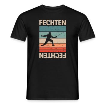 Retro Vintage Classic Fencing Fencer - Männer T-Shirt - Schwarz - Vorne - AI Model Male 178 light (178cm)