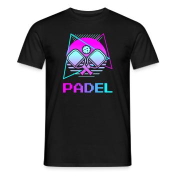 Joueur de padel classique rétro vintage - T-shirt homme - noir - Devant - AI Model Male 178 light (178cm)