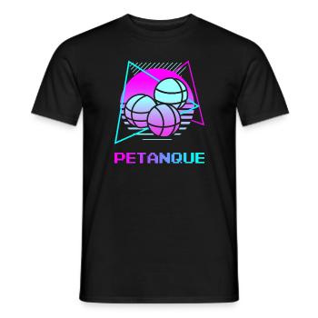 Retro Vintage Classic Petanque Player - Men's T-Shirt - black - Front - AI Model Male 178 light (178cm)