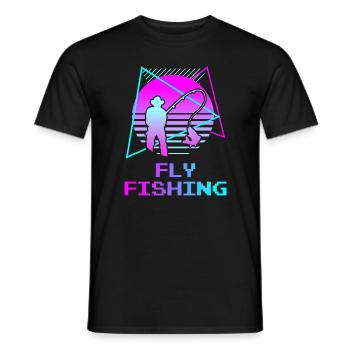 Retro Vintage Classic Fishing Fisherman - Men's T-Shirt - black - Front - AI Model Male 178 light (178cm)