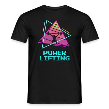 Retro Vintage Classic Powerlifting Powerlifter - Men's T-Shirt - black - Front - AI Model Male 178 light (178cm)