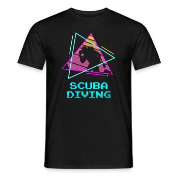 Retro Vintage Classic Scuba Diving Scuba Diver - Männer T-Shirt - Schwarz - Vorne - AI Model Male 178 light (178cm)