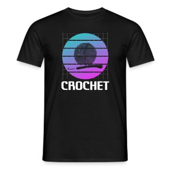 Retro Vintage Classic Crochet Crocheting Yarn - Männer T-Shirt - Schwarz - Vorne - AI Model Male 178 light (178cm)