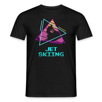 Classic Vintage Retro Jet Skiing Skis - Men's T-Shirt - black - Front - AI Model Male 178 light (178cm)