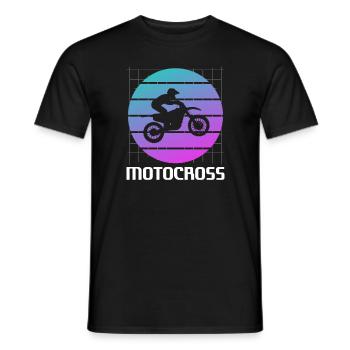 Retro Vintage Classic Motocross Dirt Bike Biker - Männer T-Shirt - Schwarz - Vorne - AI Model Male 178 light (178cm)