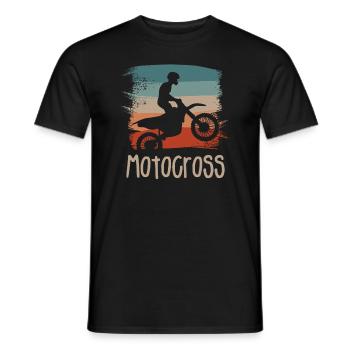 Retro Vintage Classic Motocross Dirt Bike Biker - Männer T-Shirt - Schwarz - Vorne - AI Model Male 178 light (178cm)