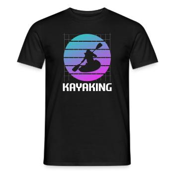 Retro Vintage Classic Kayaking Kayak Kayaker - Männer T-Shirt - Schwarz - Vorne - AI Model Male 178 light (178cm)