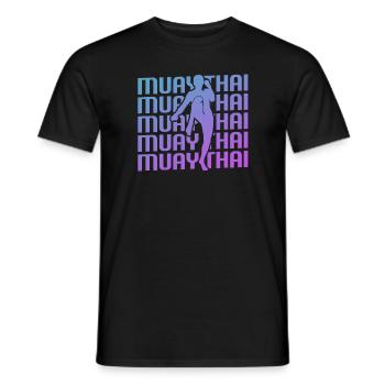 Retro Vintage Classic Muay Thai Boxing Martial - Men's T-Shirt - black - Front - AI Model Male 178 light (178cm)